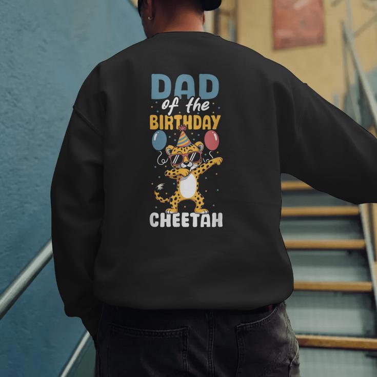 Dad Of The Birthday Girl Boy Cheetah Men's Sweatshirt Back Print