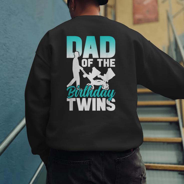Dad Of The Birthday Twins Celebrate Cute Twin Father Daddy Men's Sweatshirt Back Print Dad Of The Birthday Twins Celebrate Cute Twin Father Daddy Men's Sweatshirt Back Print