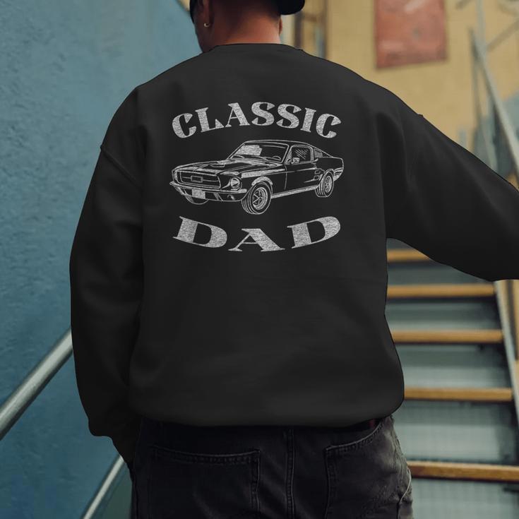 Dad Classic Car Graphic Men's Sweatshirt Back Print
