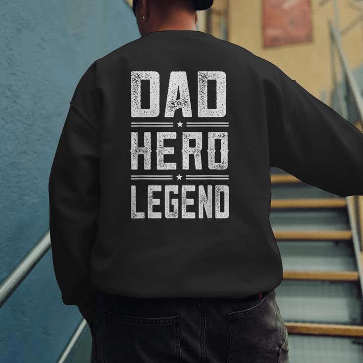 Dad Hero Legend Vintage Distressed Dad Men's Sweatshirt Back Print