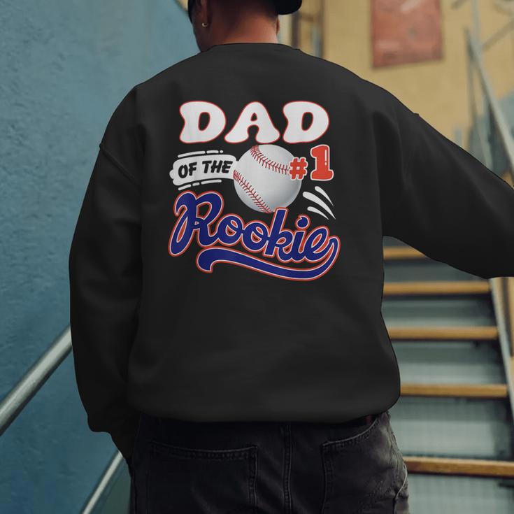 Dad Rookie Of Year 1st Birthday Baseball Theme Matching Men's Sweatshirt Back Print Dad Rookie Of Year 1st Birthday Baseball Theme Matching Men's Sweatshirt Back Print