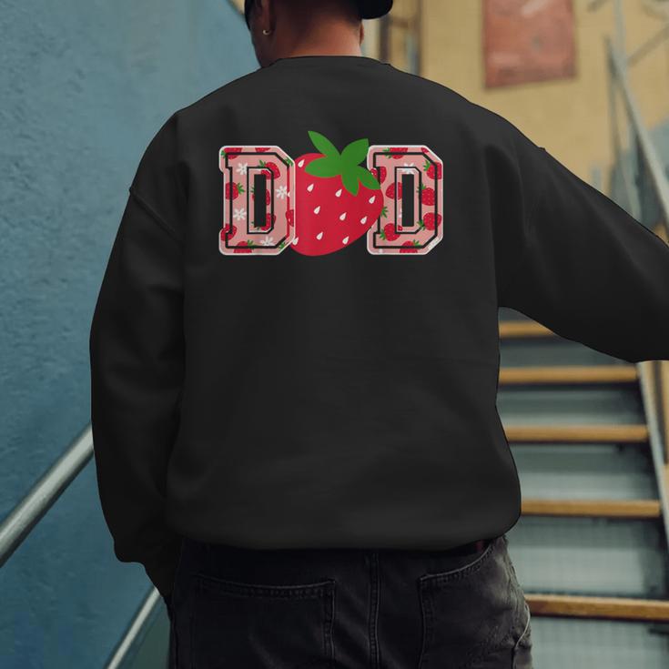 Dad Strawberry Birthday Men's Sweatshirt Back Print