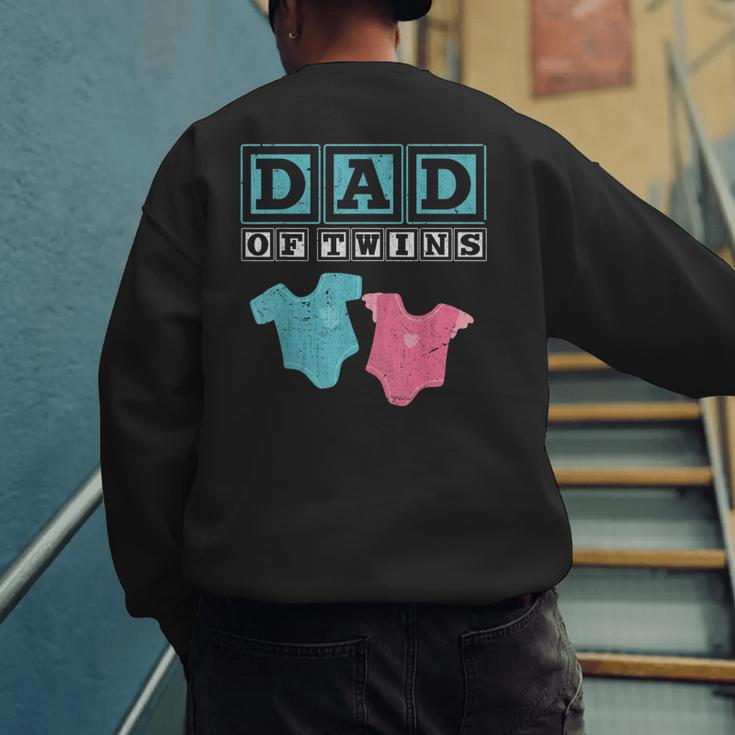 Dad Of Twins Family Daddy Fathers Day Future Parents Men's Sweatshirt Back Print