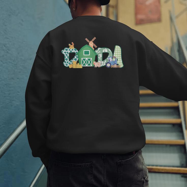 Dada Farm Animal Birthday Family Matching Party Dad Father Men's Sweatshirt Back Print