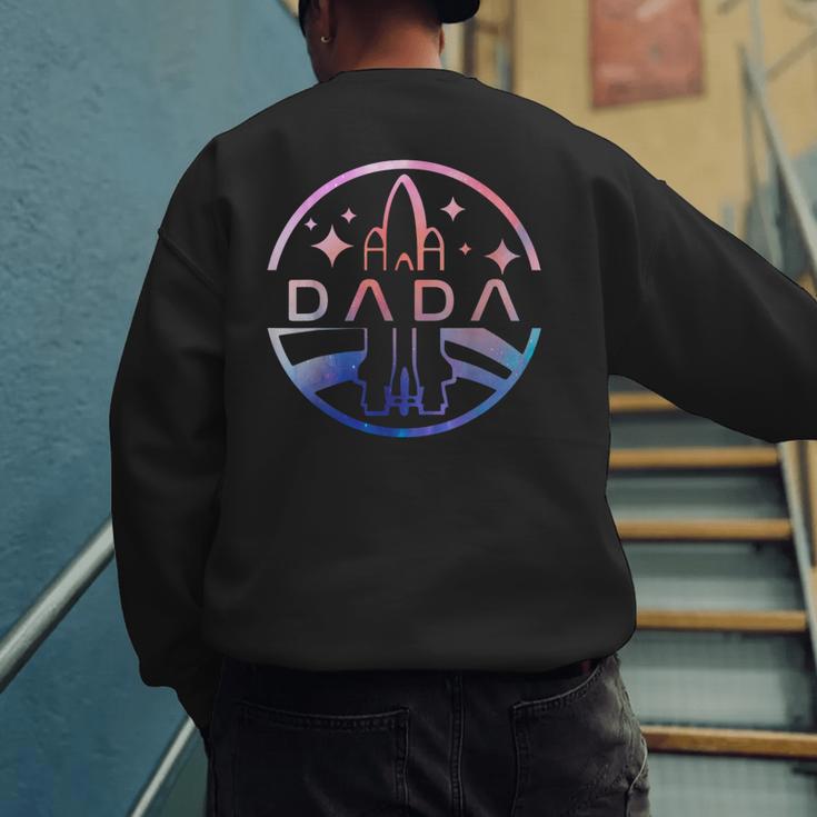 Dada Space Astronaut Rocket Birthday Party Men's Sweatshirt Back Print