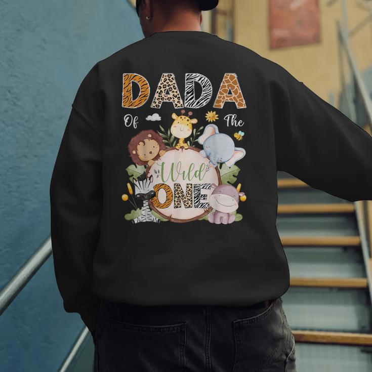 Dada Of The Wild One 1St Birthday Safari Jungle Animals Men's Sweatshirt Back Print