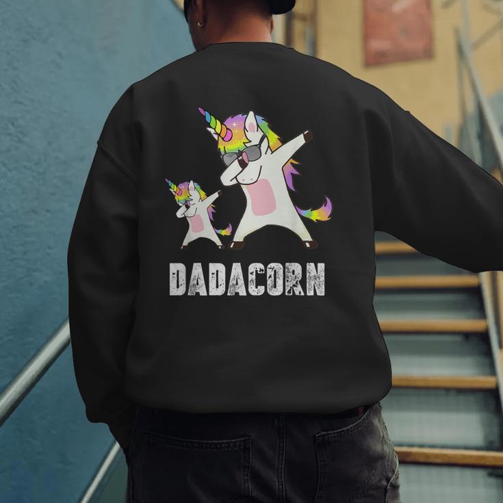 Dadacorn Shirt Unicorn Dad And Baby Best Father Men's Sweatshirt Back Print