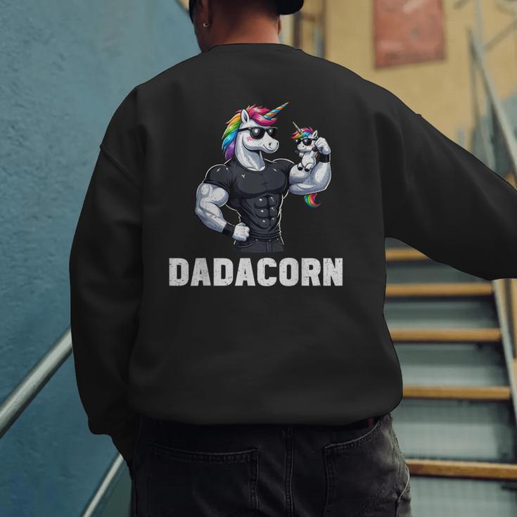Dadacorn Unicorn Dad Papa Father's Day Daughter Men's Sweatshirt Back Print Dadacorn Unicorn Dad Papa Father's Day Daughter Men's Sweatshirt Back Print