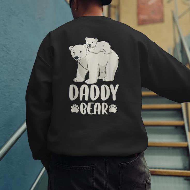 Daddy Bear And Cub Polar Bear Men's Sweatshirt Back Print