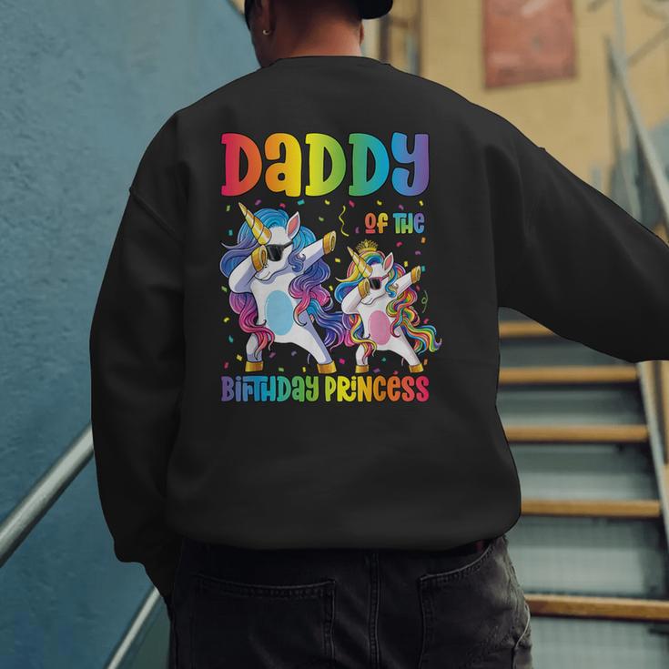 Daddy Of The Birthday Girl Dabbing Princess Unicorn Dad Men's Sweatshirt Back Print