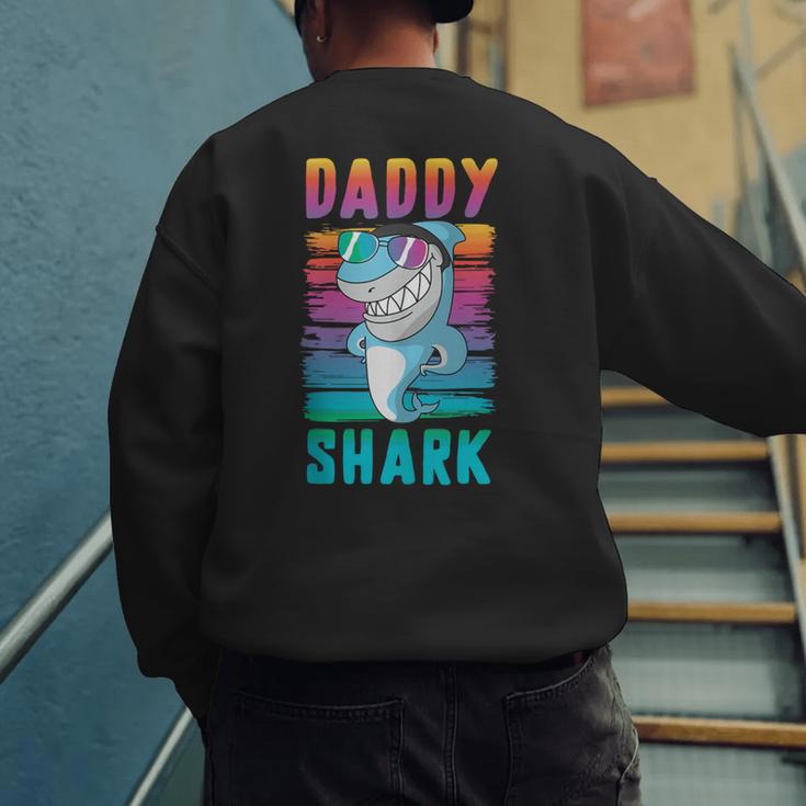 Daddy Shark Retro Vintage Dad Men's Sweatshirt Back Print Daddy Shark Retro Vintage Dad Men's Sweatshirt Back Print