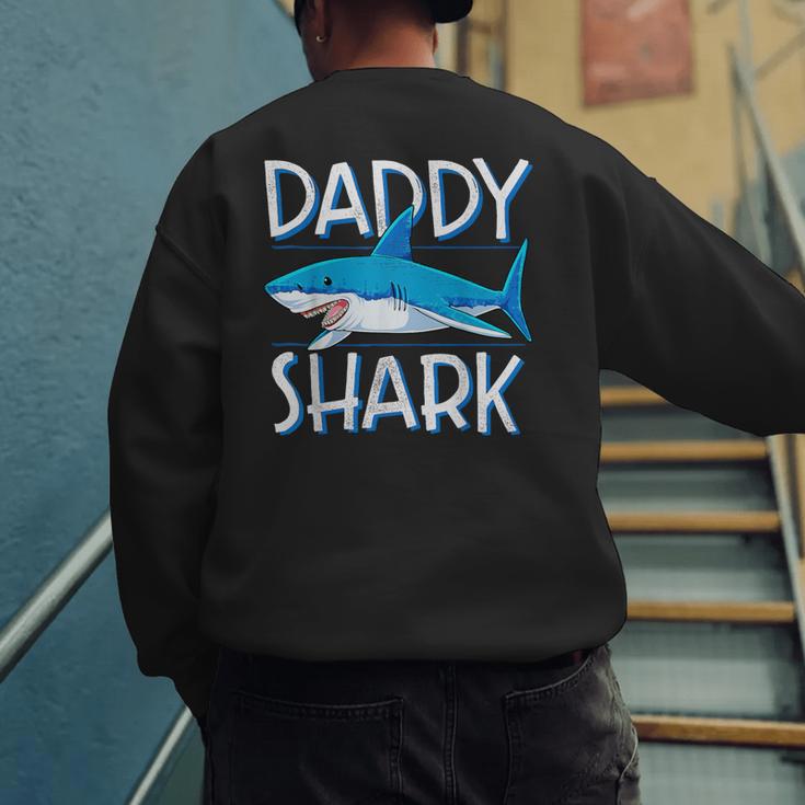 Daddy SharkShirt Fathers Day Family Matching Dad Men's Sweatshirt Back Print