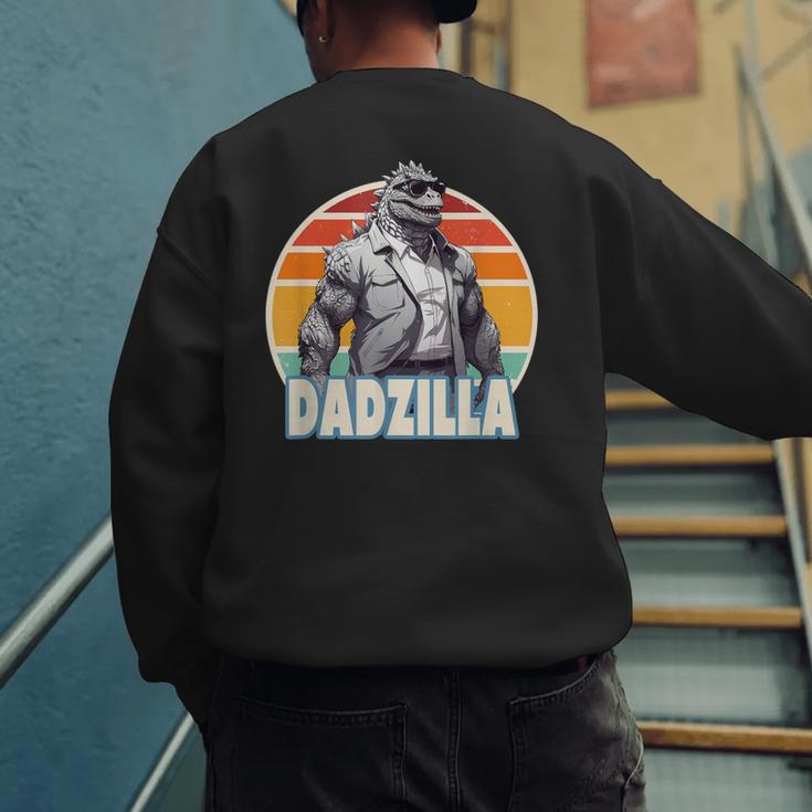 Dadzilla The Rad Dad Kaiju Vibes Men's Sweatshirt Back Print