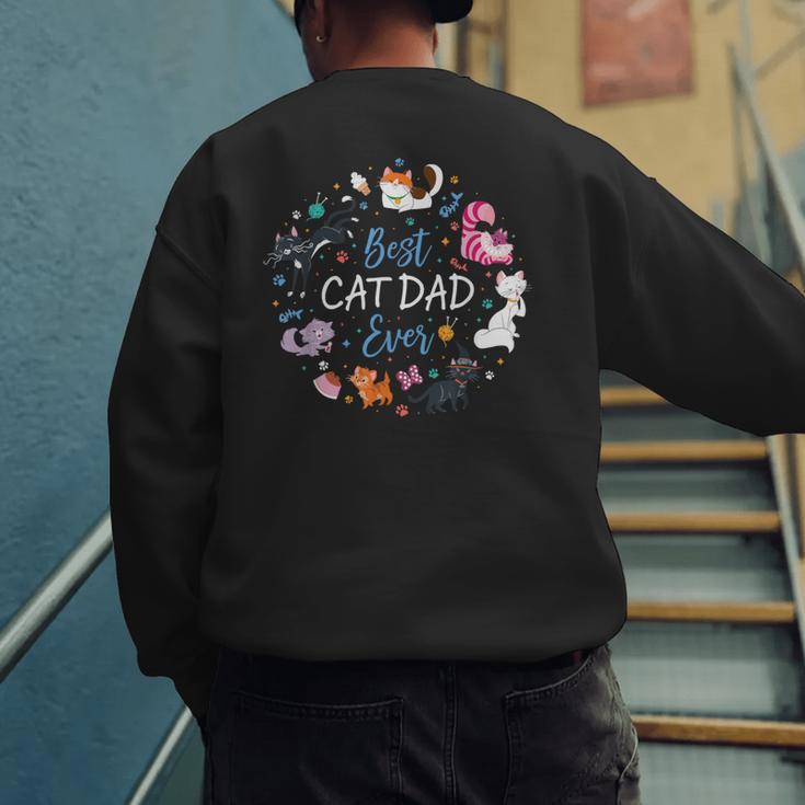 Disney Pet Parent Father’s Day Disney Cats Best Cat Dad Ever Men's Sweatshirt Back Print