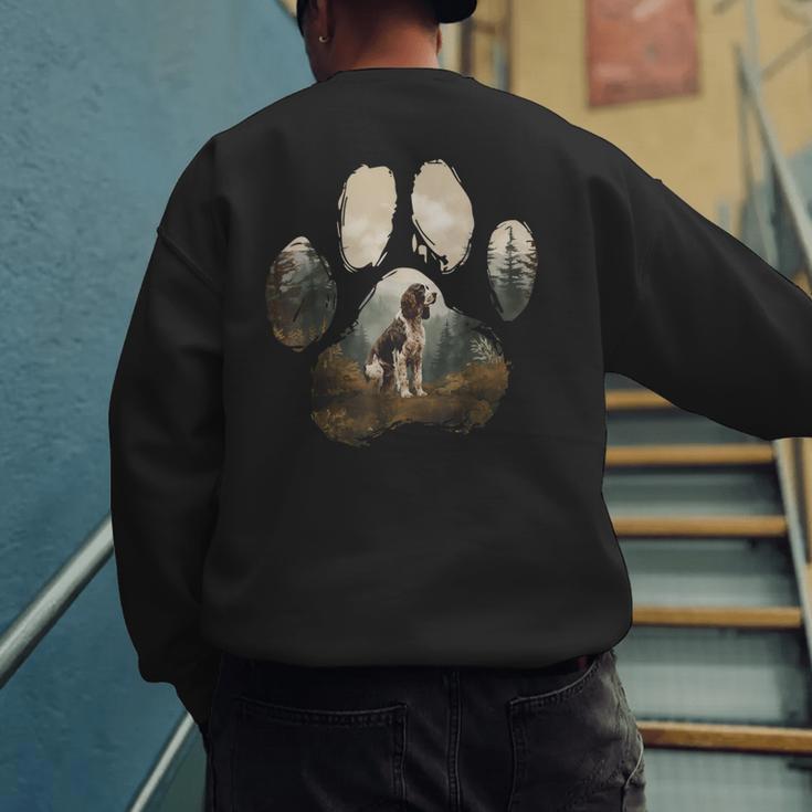 English Springer Spaniel Mountain Paw Dog Mom Dad Men's Sweatshirt Back Print English Springer Spaniel Mountain Paw Dog Mom Dad Men's Sweatshirt Back Print