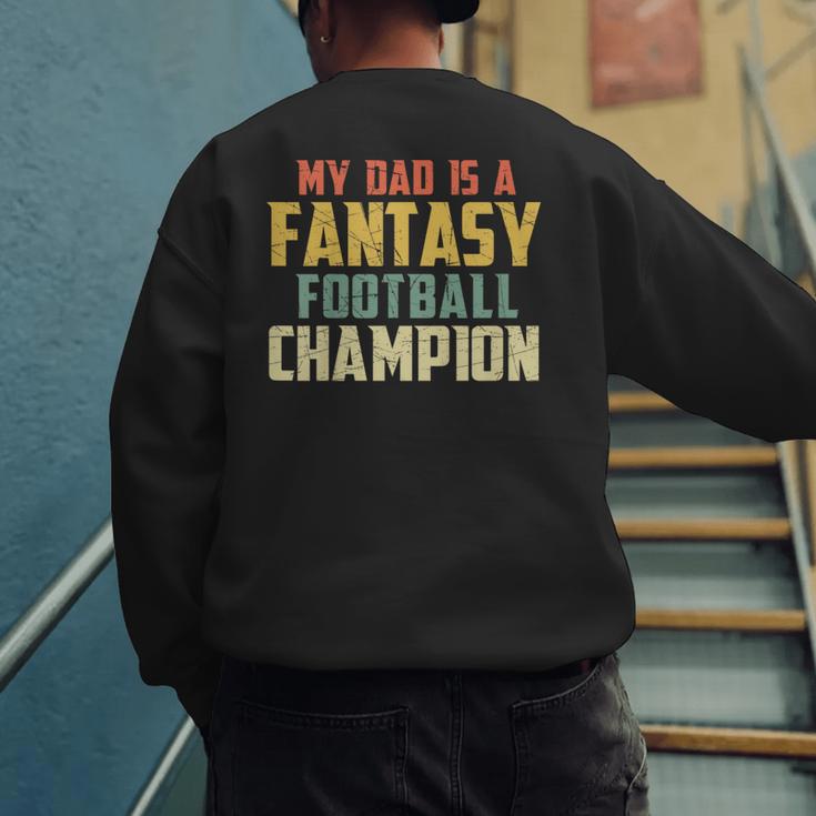 Fantasy Football Dad Champion Vintage Draft Party Men's Sweatshirt Back Print