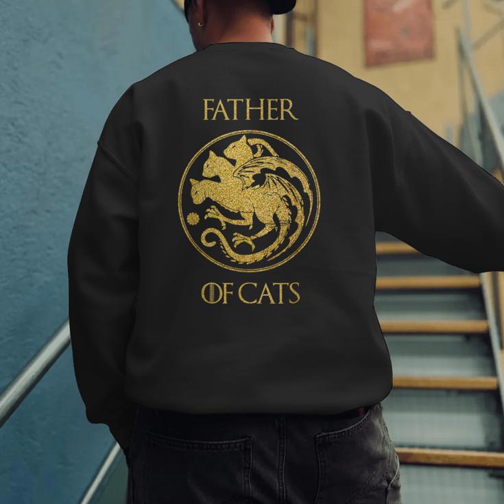 Father Of Cats Shirt Cat Dad Cat Daddy Men's Sweatshirt Back Print