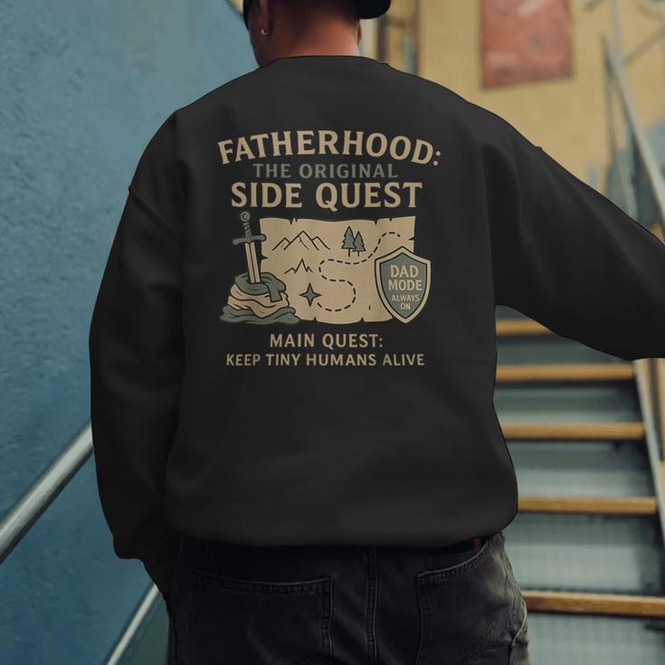 Fatherhood The Original Side Quest Dad Mode Men's Sweatshirt Back Print