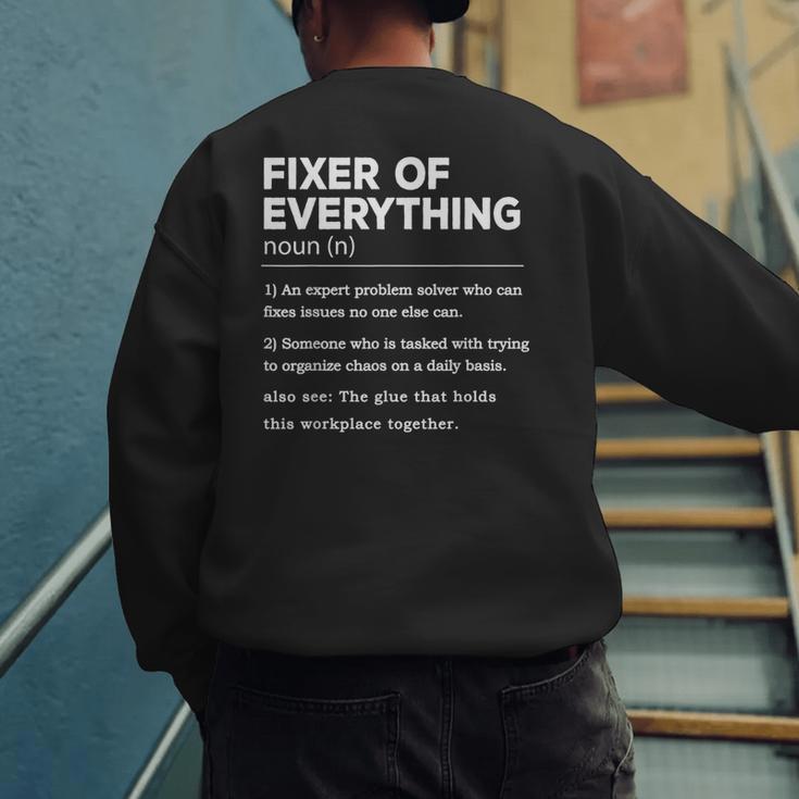 Father's Day For Office Dad Fixer Of Everything Men's Sweatshirt Back Print
