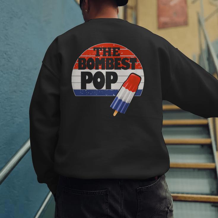 Fathers Day Shirt Cool Dad Bombest Pop Retro 80s Dad Men's Sweatshirt Back Print