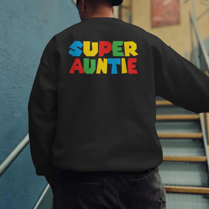 Gamer Aunt Super Auntie Gaming Matching Dad & Mom Kids Men's Sweatshirt Back Print