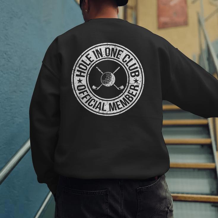 Hole In One Golf Dad & Cart Golfer Men's Sweatshirt Back Print