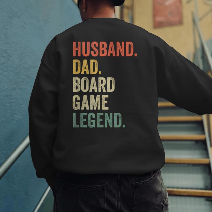 Husband Dad Board Game Night Legend Father Vintage Men's Sweatshirt Back Print