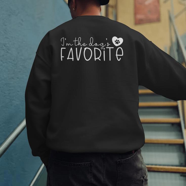 I'm The Dog's Favorite Cute Dog Mom Dad Pet Lover Men Women Kids Men's Sweatshirt Back Print