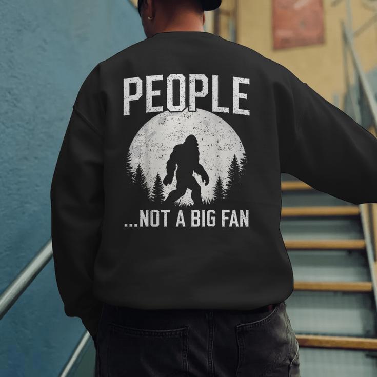 Introvert Bigfoot People Not A Big Fan Dad Joke Men's Sweatshirt Back Print Introvert Bigfoot People Not A Big Fan Dad Joke Men's Sweatshirt Back Print