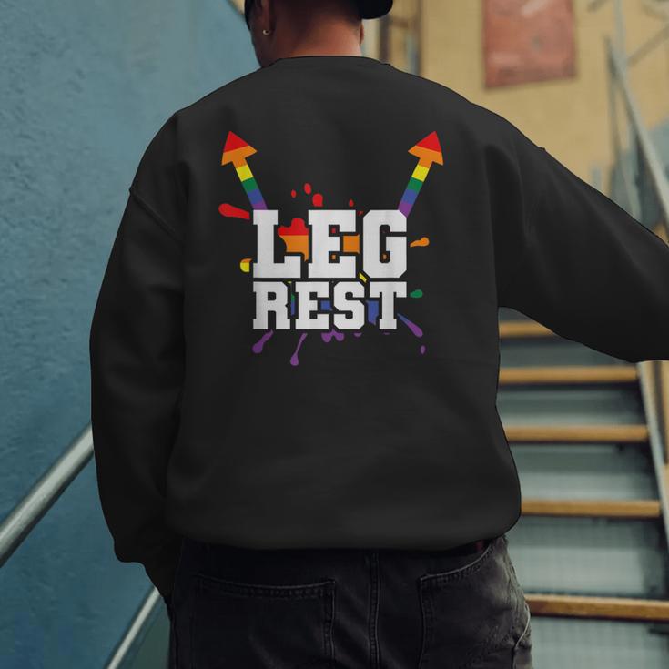 Leg Rest Naughty Dad Joke Vagitarian Lesbian Men's Sweatshirt Back Print