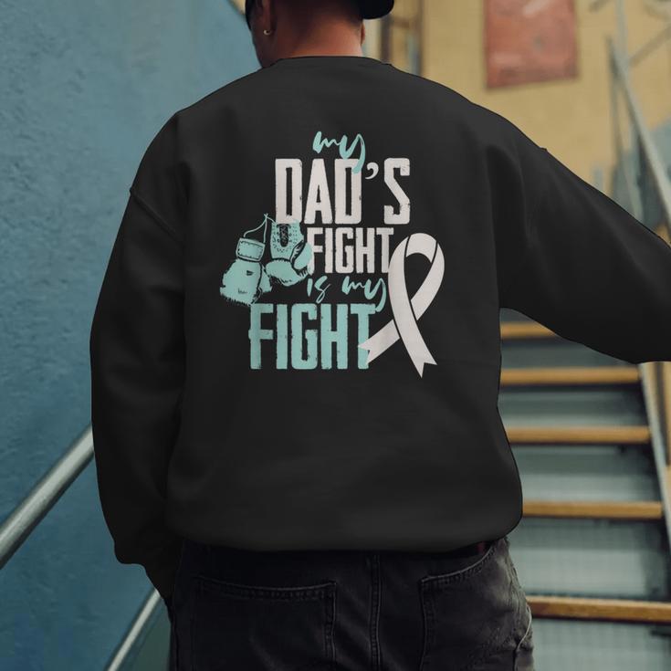Lung Cancer Dad Ribbon Men's Sweatshirt Back Print