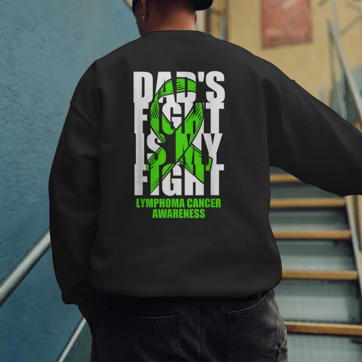 Lymphoma Cancer Awareness Lime Green Ribbon Dad's Fight Men's Sweatshirt Back Print