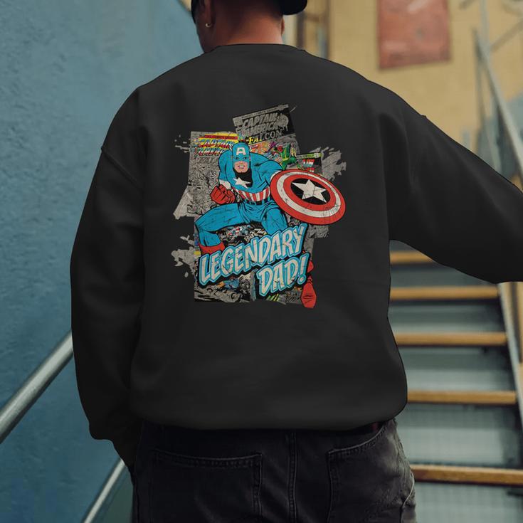 Marvel Captain America Legendary Dad Father's Day Men's Sweatshirt Back Print Marvel Captain America Legendary Dad Father's Day Men's Sweatshirt Back Print