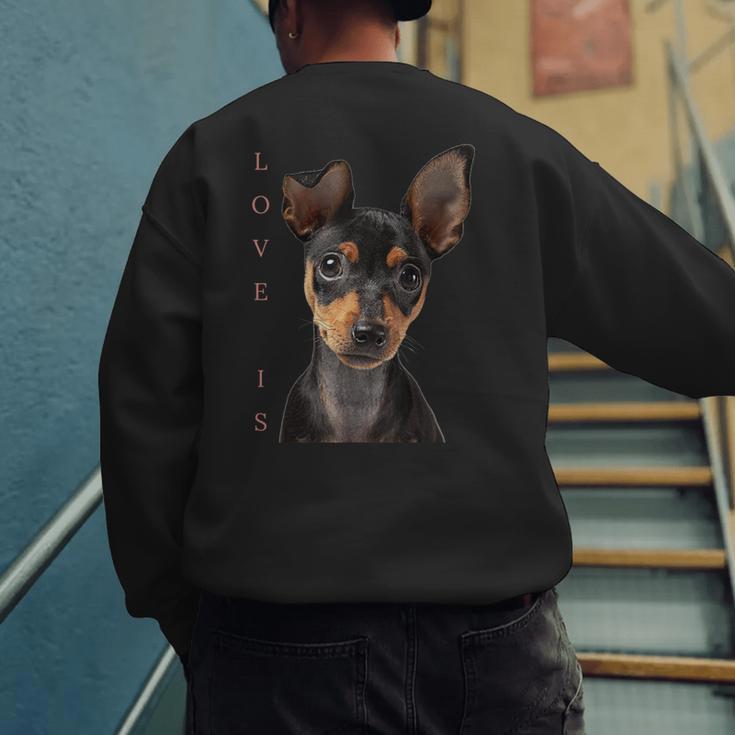 Miniature Pinscher Shirt Dog Mom Dad Tshirt Love Puppy Pet Men's Sweatshirt Back Print