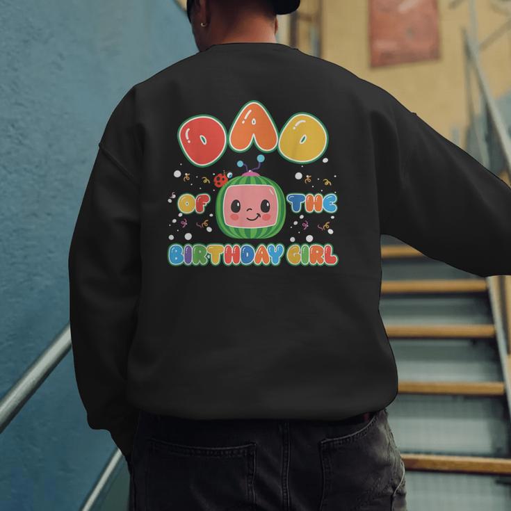 Mom And Dad Of The Birthday Girl Melon Family Matching Men's Sweatshirt Back Print