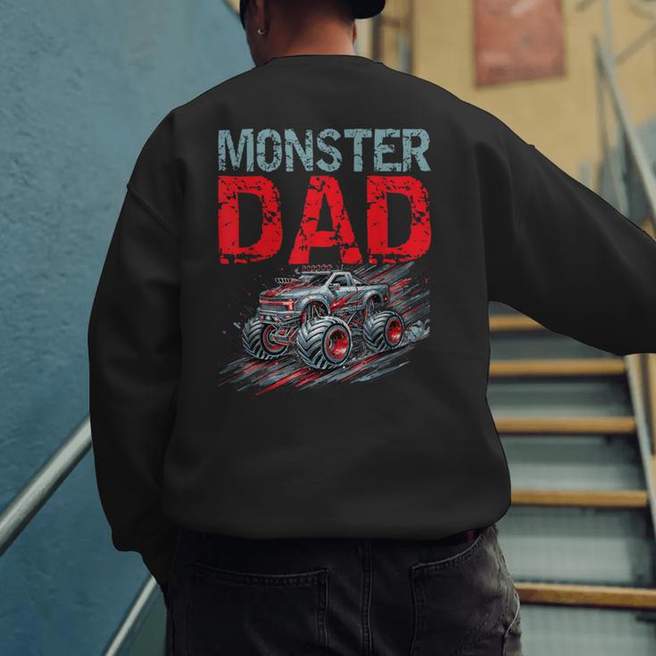 Monster Truck Dad Father's Day Men Men's Sweatshirt Back Print Monster Truck Dad Father's Day Men Men's Sweatshirt Back Print