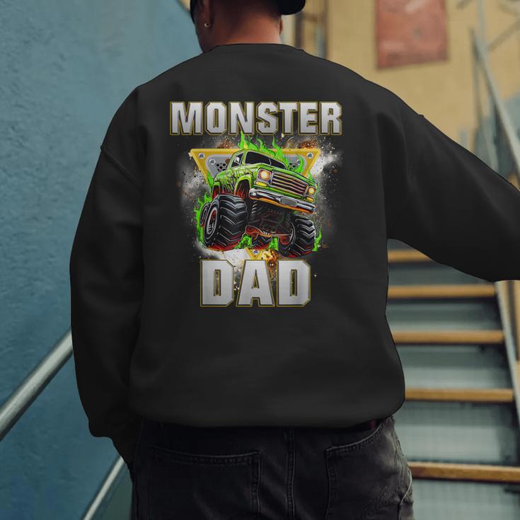 Monster Truck Dad Monster Truck Are My Jam Adults Kids Men's Sweatshirt Back Print