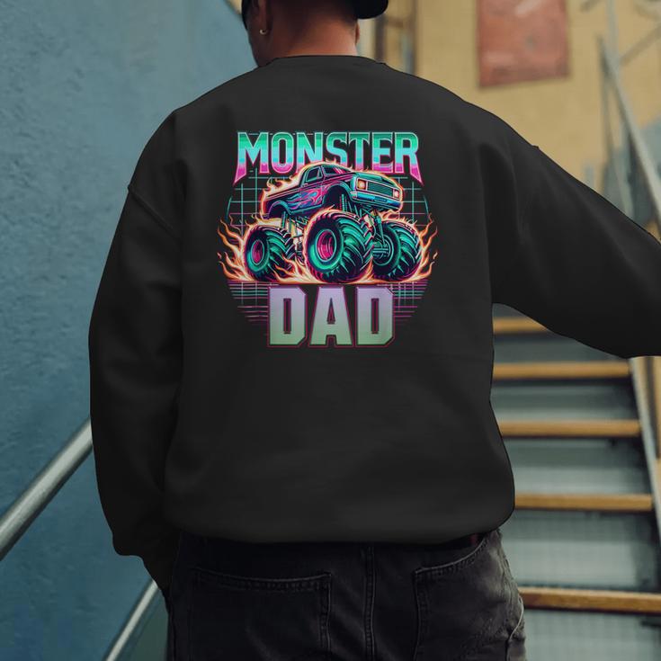 Monster Truck Dad Monster Truck Are My Jam Truck Lovers Men's Sweatshirt Back Print