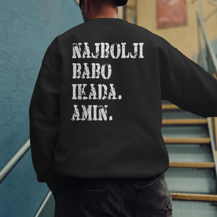 Najbolji Babo Ikad Bosnian Dad Men's Sweatshirt Back Print