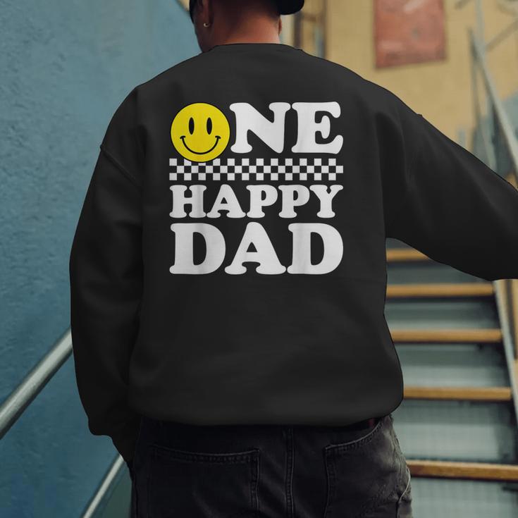 One Happy Dude Dad 1st Birthday Family Matching Men's Sweatshirt Back Print