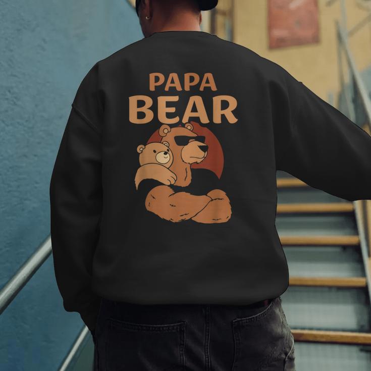 Papa Bear Bears Animal Pun Lover Dad Father Daddy Father's Men's Sweatshirt Back Print