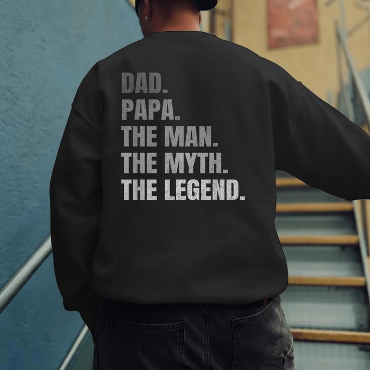 Papa Dad Legend Men Grandpa Christmas Father's Day Birthday Men's Sweatshirt Back Print