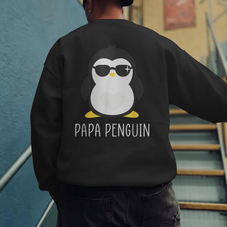 Penguin Papa Father's & Cute Dad Men's Sweatshirt Back Print