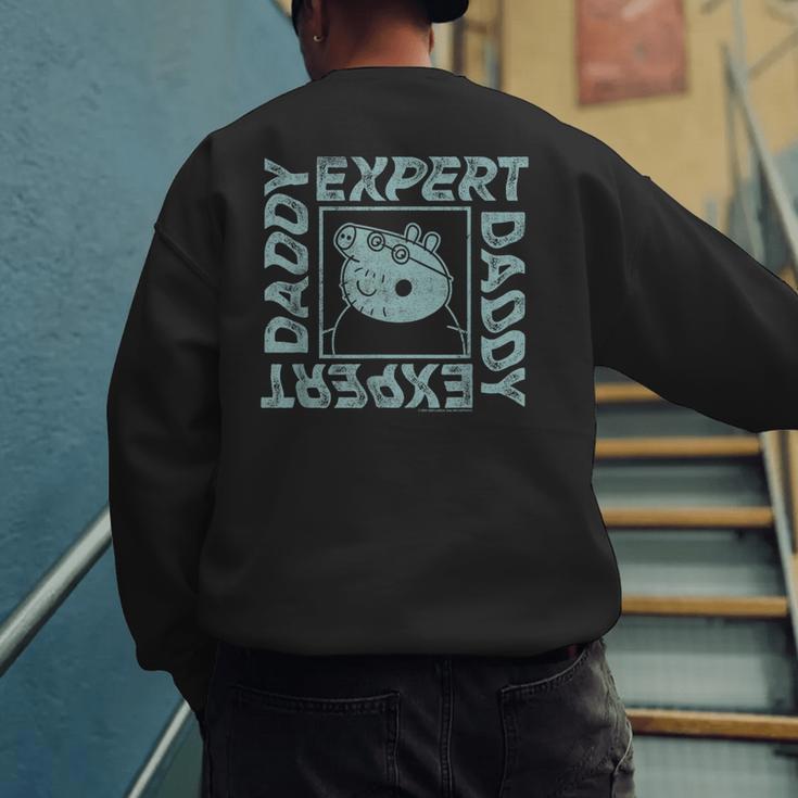 Peppa Pig Father's Day Expert Daddy Vintage Faded Box Logo Men's Sweatshirt Back Print