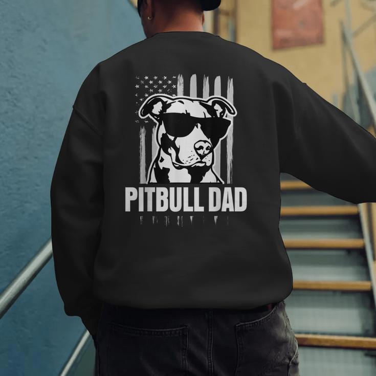 Pitbull Dad Men Pitbull Lover For Dog Dad American Flag Men's Sweatshirt Back Print Pitbull Dad Men Pitbull Lover For Dog Dad American Flag Men's Sweatshirt Back Print