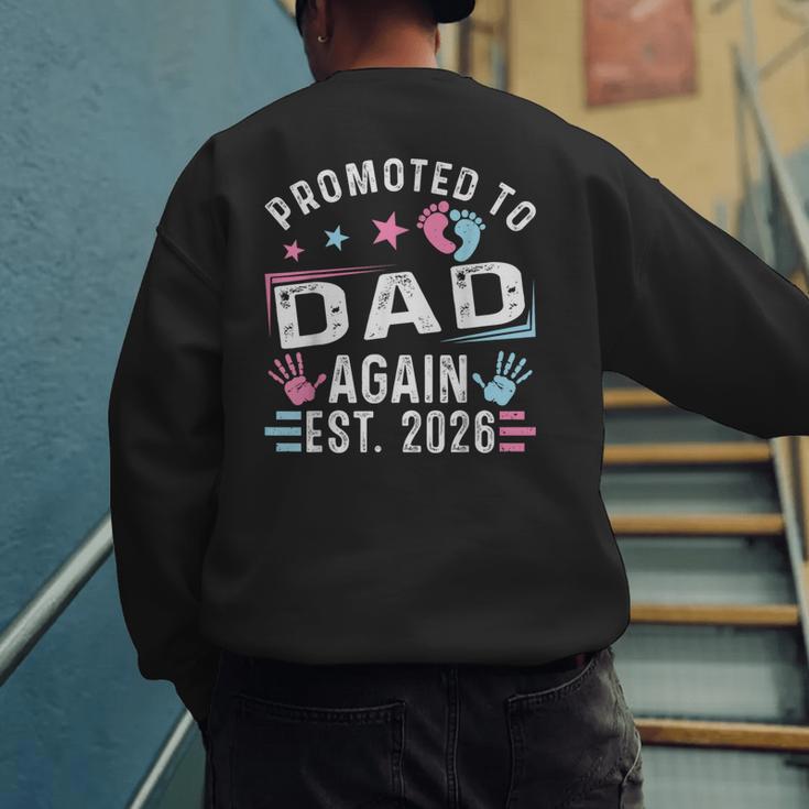 Promoted To Dad Again Est 2026 Vintage Dad Men's Sweatshirt Back Print