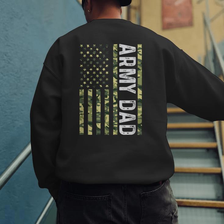 Proud Army Dad United States USA Flag For Father's Day Men's Sweatshirt Back Print