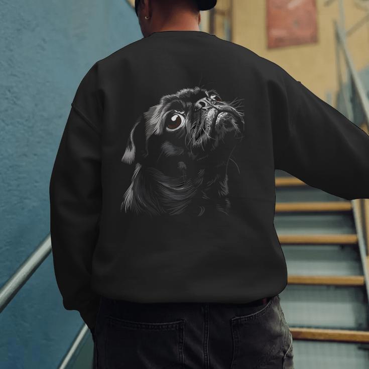 Pug For Dog Mom Dad Cute Pug Men Women Kids Men's Sweatshirt Back Print