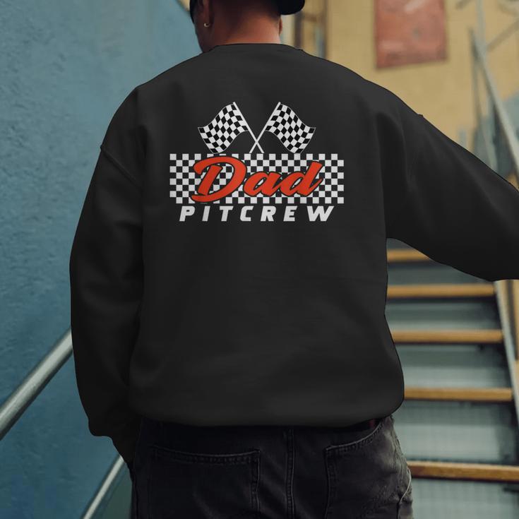 Race Car Birthday Party Racing Family Dad Pit Crew Men's Sweatshirt Back Print Race Car Birthday Party Racing Family Dad Pit Crew Men's Sweatshirt Back Print
