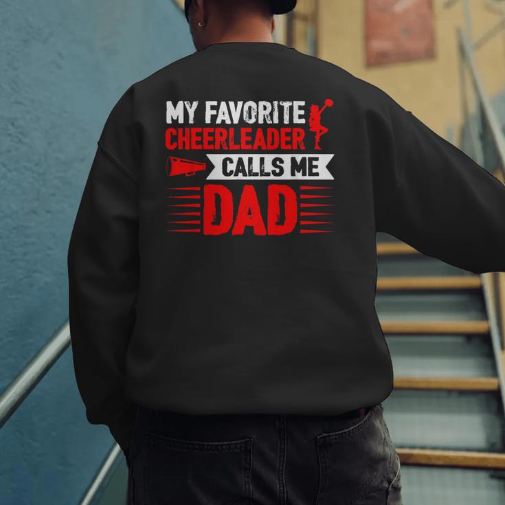 Red Cheer Dad Family Father Cheerleader Squad Men's Sweatshirt Back Print